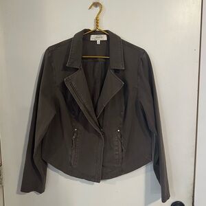 torrid Charcoal Gray Cropped Moto Jacket